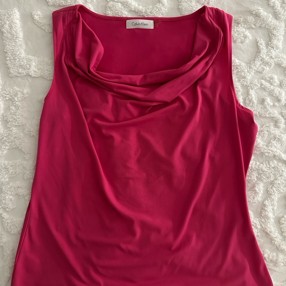 Calvin Klein Fuchsia Drape Neck Blouse